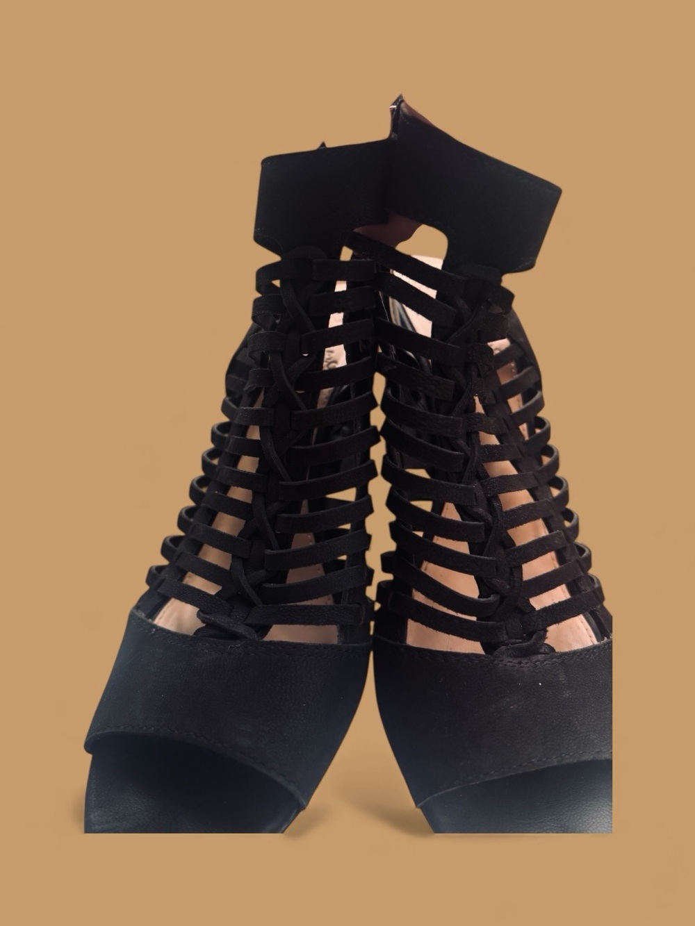 Vince Camuto Black Strappy Wedge Sandals